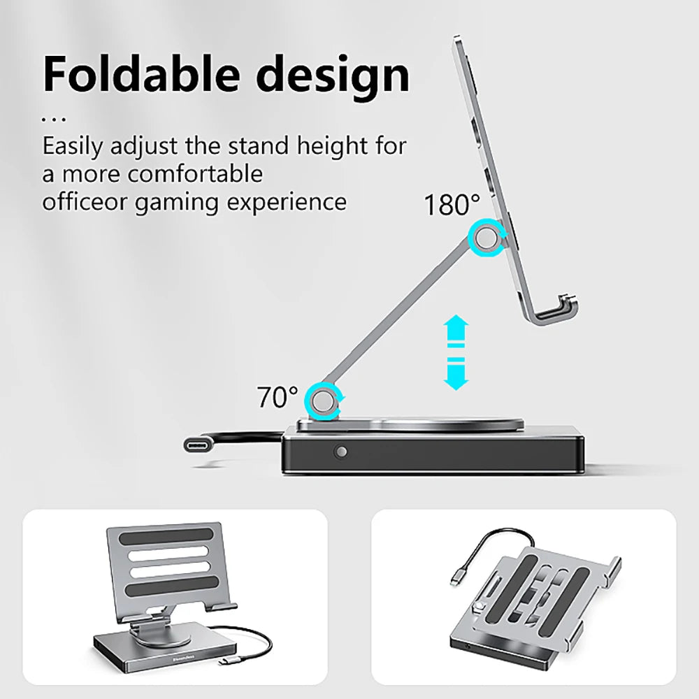 9 in 1 USB C Hub Docking Station SD TF Type C Hub Extension PD100W USB3.0 HDMI 4K 60HZ Adapter Dock Tablet Laptop Accessories