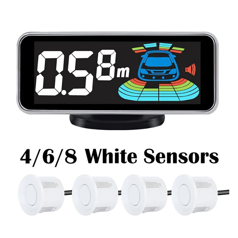 Multiple Radar Parking Sensor Kit Backlight Parktronic LED Display System Backup Monitor Detector Assistant 4/6/8 Sensor Alarm