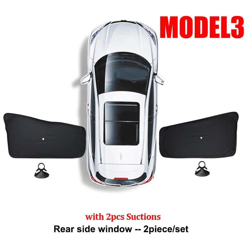 for Tesla Model 3 Y Juniper Highland 2025-2021 2026 Car Side Window Sunshade with Suction Cups Front Rear Windshield Privacy