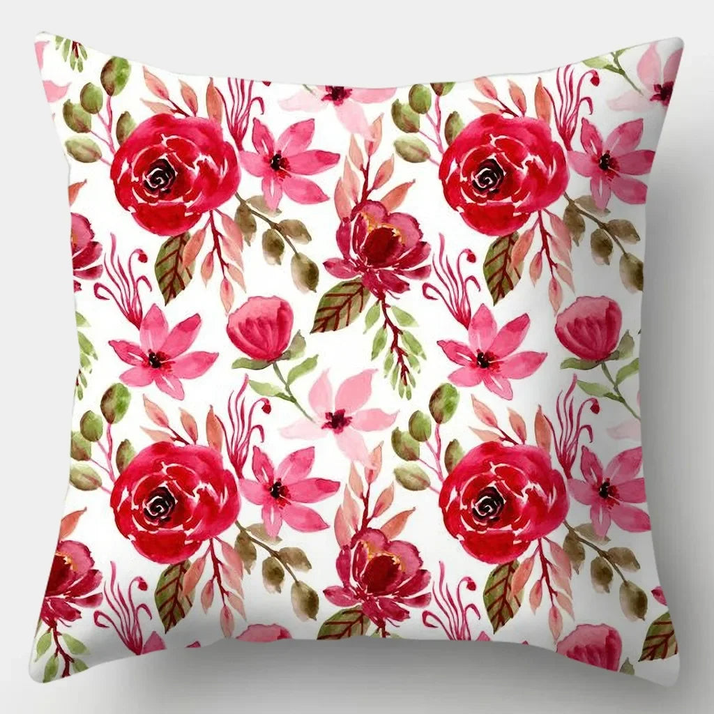Fresh Style Pillowcase 45cmX45cm Square Sofa Pillow Cover Pretty Flowers Cushion