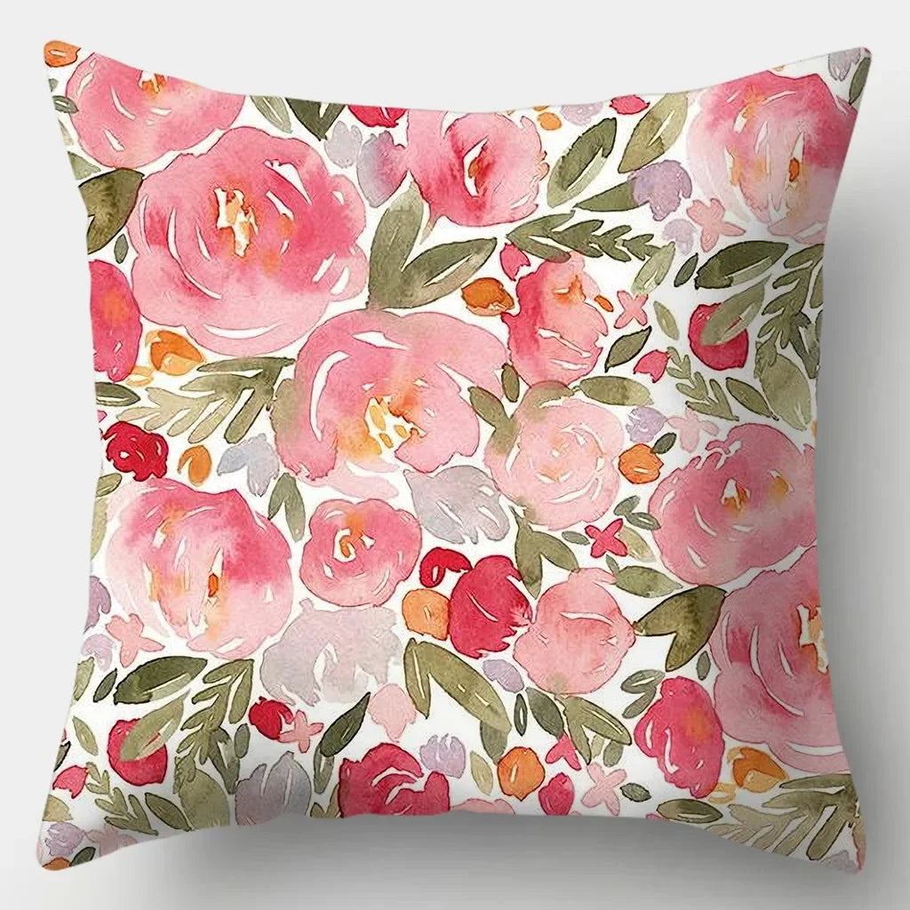 Fresh Style Pillowcase 45cmX45cm Square Sofa Pillow Cover Pretty Flowers Cushion