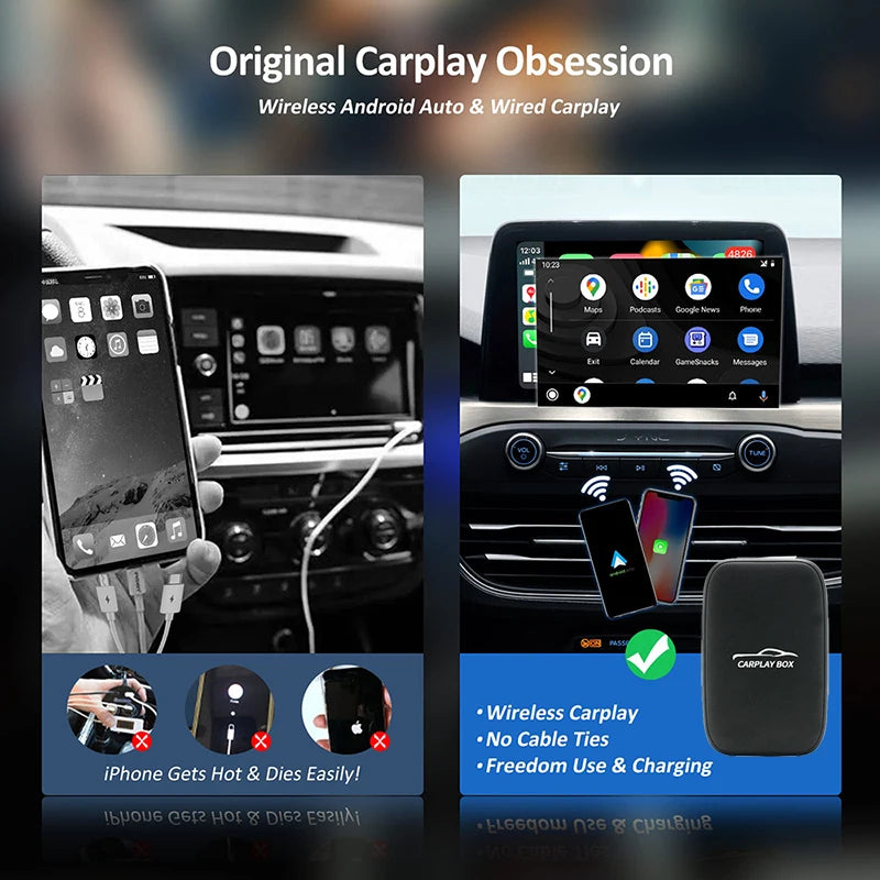 5 in 1 Carplay Ai Box Android Auto Wireless Carplay Adapter Carplay Car Multimedia Player Auto Connect For YouTube Netflix