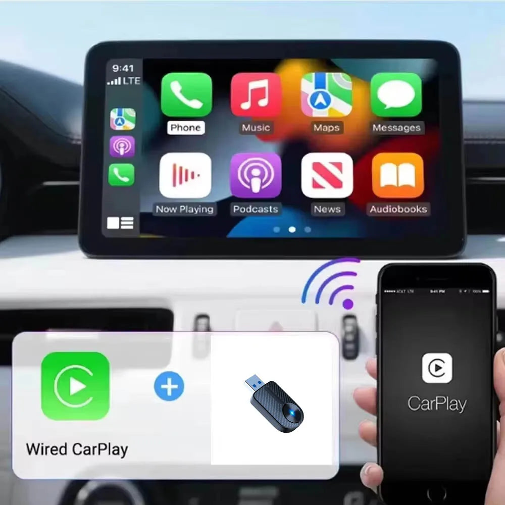 Skilldrive 2026 Carplay Android Auto 2 in 1 Wireless Adapter AI Smart Box Intelligent System for Wired CarPlay Android Auto Car