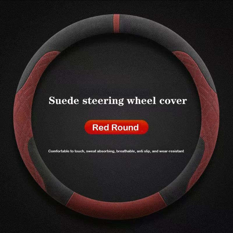 Suede Leather Car Steering Wheel Cover for Smart forfour Smart 1 3 5 2015 - 2025 Auto Accessories