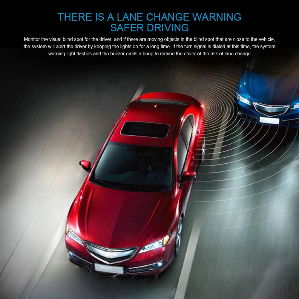 BSD Warning Light Car Blind Spot Detection IP67 Waterproof Assist Lane Changing Blind Spot Monitoring System Radar Detection Set
