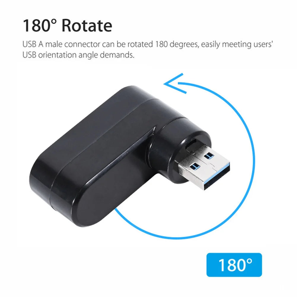 Mini USB 2.0 Hub USB Hub 2.0 Multi USB Splitter Hub Rotatable 3 Port Multiple Expander Splitter USB 2.0 Hub Computer Accessories