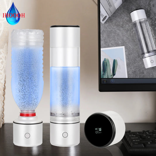 IHOOOH Low Frequency Resonance 7.8HZ Rich Hydrogen Water Generator Bottle Alkaline Hydrogen Water Anti Aging H2 Smart Water Cup