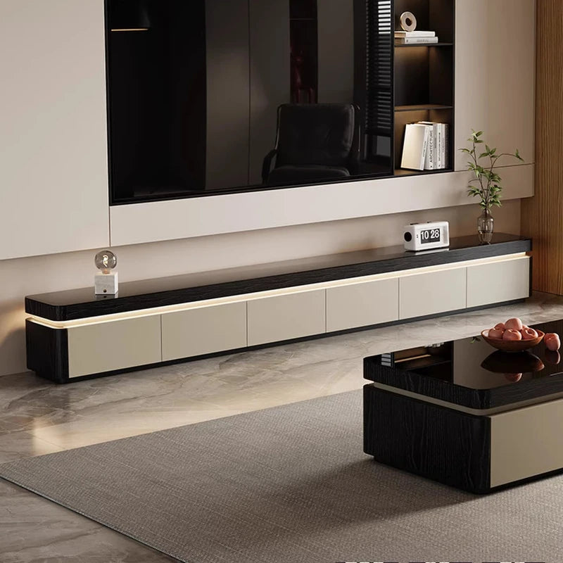 Modern Aesthetics TV Stand Sliding Doors Living Room Furniture Elegant Space Saving TV Stand Eco Friendly Materials Sustainable