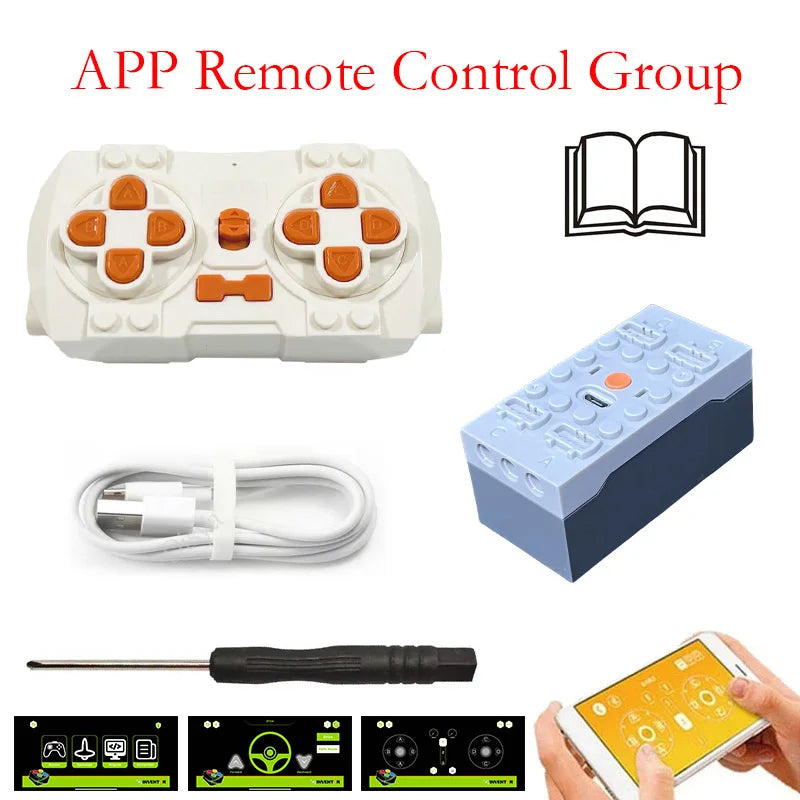Train Track Motor High-Tech 2.4G Bluetooth APP Module RC DIY Building Blocks MOC PF Power Function Upgrade XL-M-Servo Motor DIY