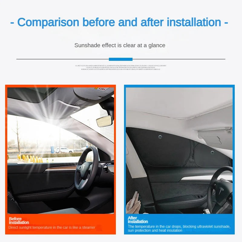 for Tesla Model 3 Y Juniper Highland 2025-2021 2026 Car Side Window Sunshade with Suction Cups Front Rear Windshield Privacy