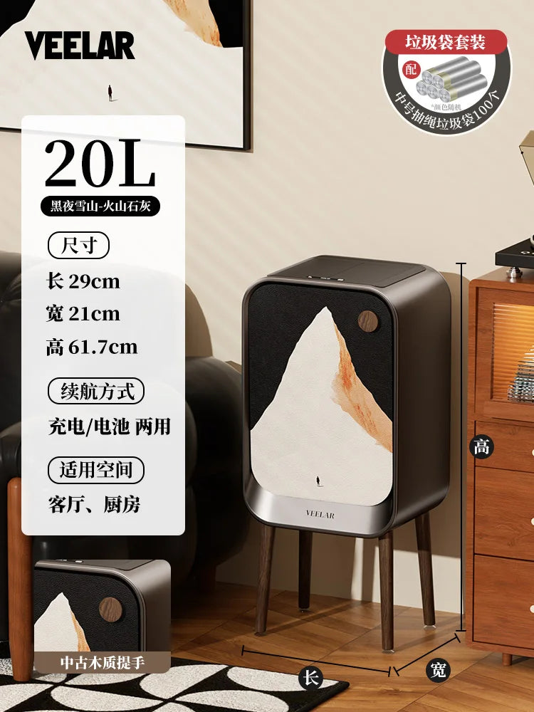 Luxury Smart Sensor Trash Can - Touchless Kitchen Tall Trash Bin Living Room Bedroom Wastebasket Garbage Storage Bin