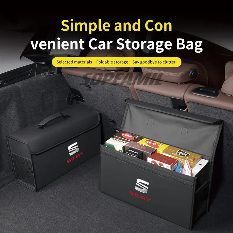 For Seat FR Leon IBIZA Alhambra Arona Arosa Ateca Cordobe Exeo Mii Tarraco Toledo Leon PHEV Car Trunk Organizing And Storage Box