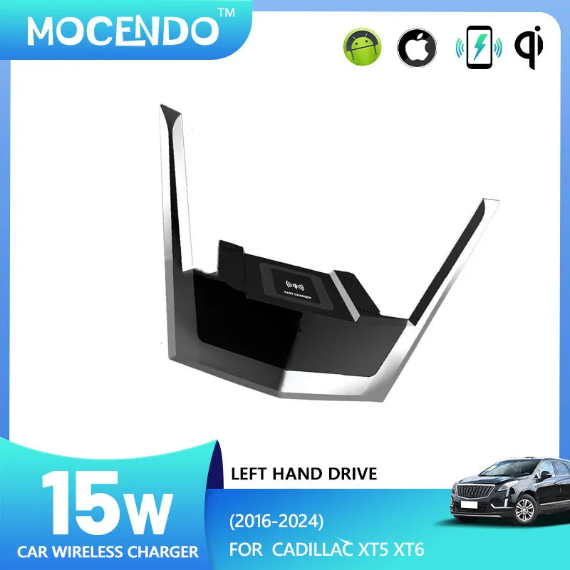 Fast Wireless Car Charger for Cadillac XT5 XT6 2015-2021 Compatible with Xiaomi iPhone - Dashboard Mount Charging Accessory