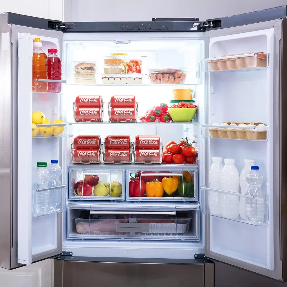 1/2pcs Kitchen Storage Cans, Soda Cans, Storage Cans, Refrigerator Freezer Organizers, Can Dispensers, Kitchen Accessories