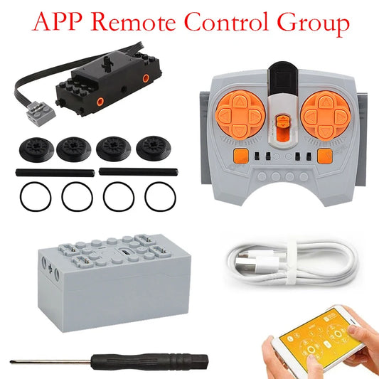 Train Track Motor High-Tech 2.4G Bluetooth APP Module RC DIY Building Blocks MOC PF Power Function Upgrade XL-M-Servo Motor DIY