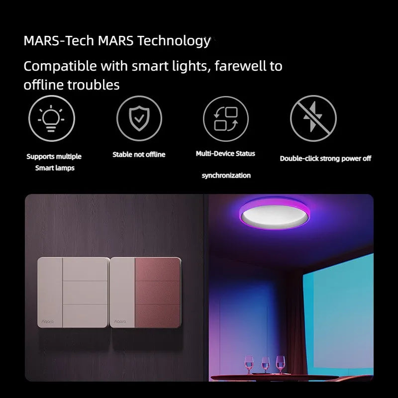 Aqara Z1 Smart Wall Switch Zigbee 3.0 More Control Compatible with Single Live/Neutral Wire Design Supports Mi home HomeKit APP