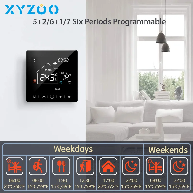 Tuya Thermostat WiFi Electric/Water/Gas Boiler Warm Floor Heating Temperature Controller Smart Thermoregulator Alexa Google