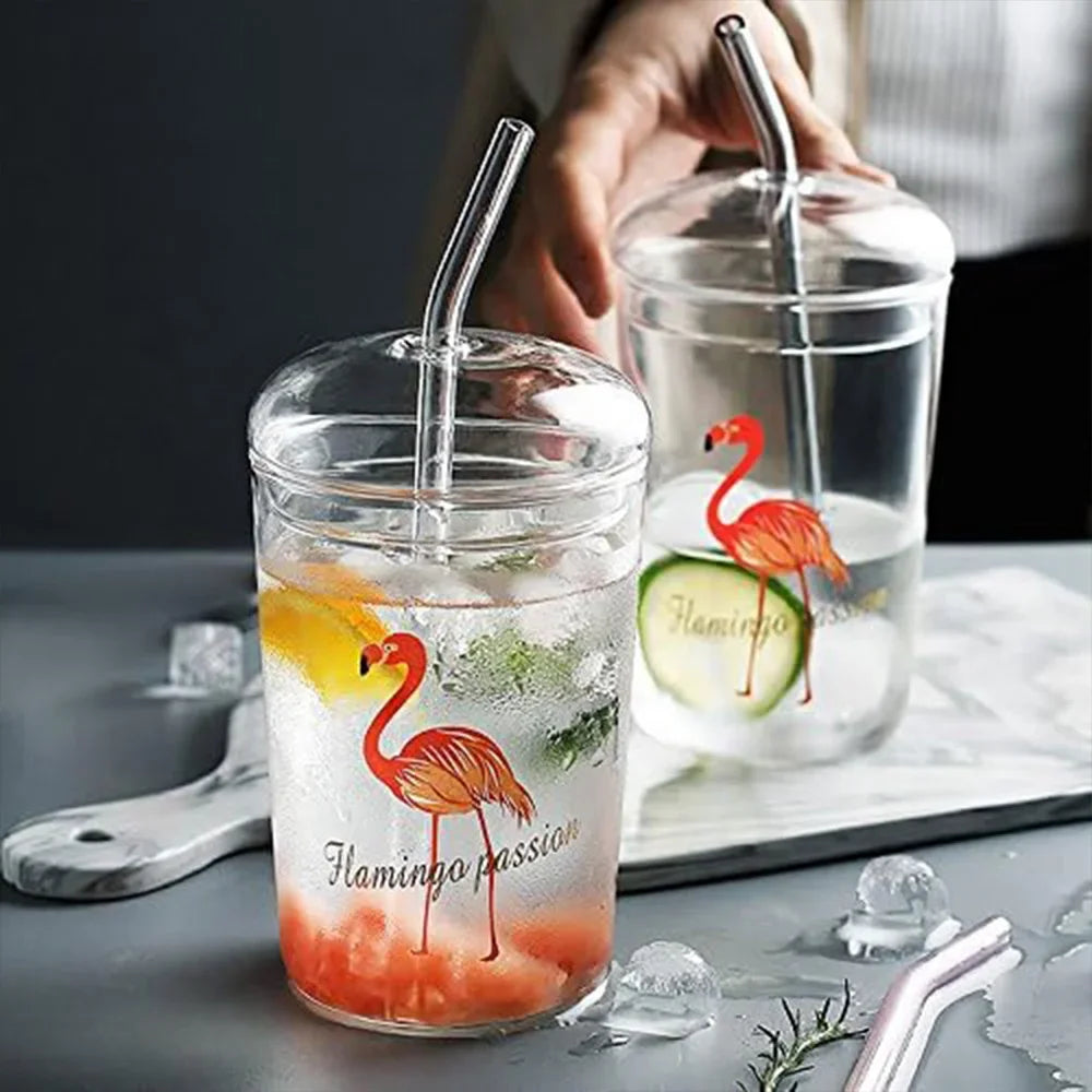 1-10Pcs Reusable Glass Straw Set High Borosilicate Smoothie Cocktails Straw Healthy Eco Friendly Drinking Straw with Clear Brush