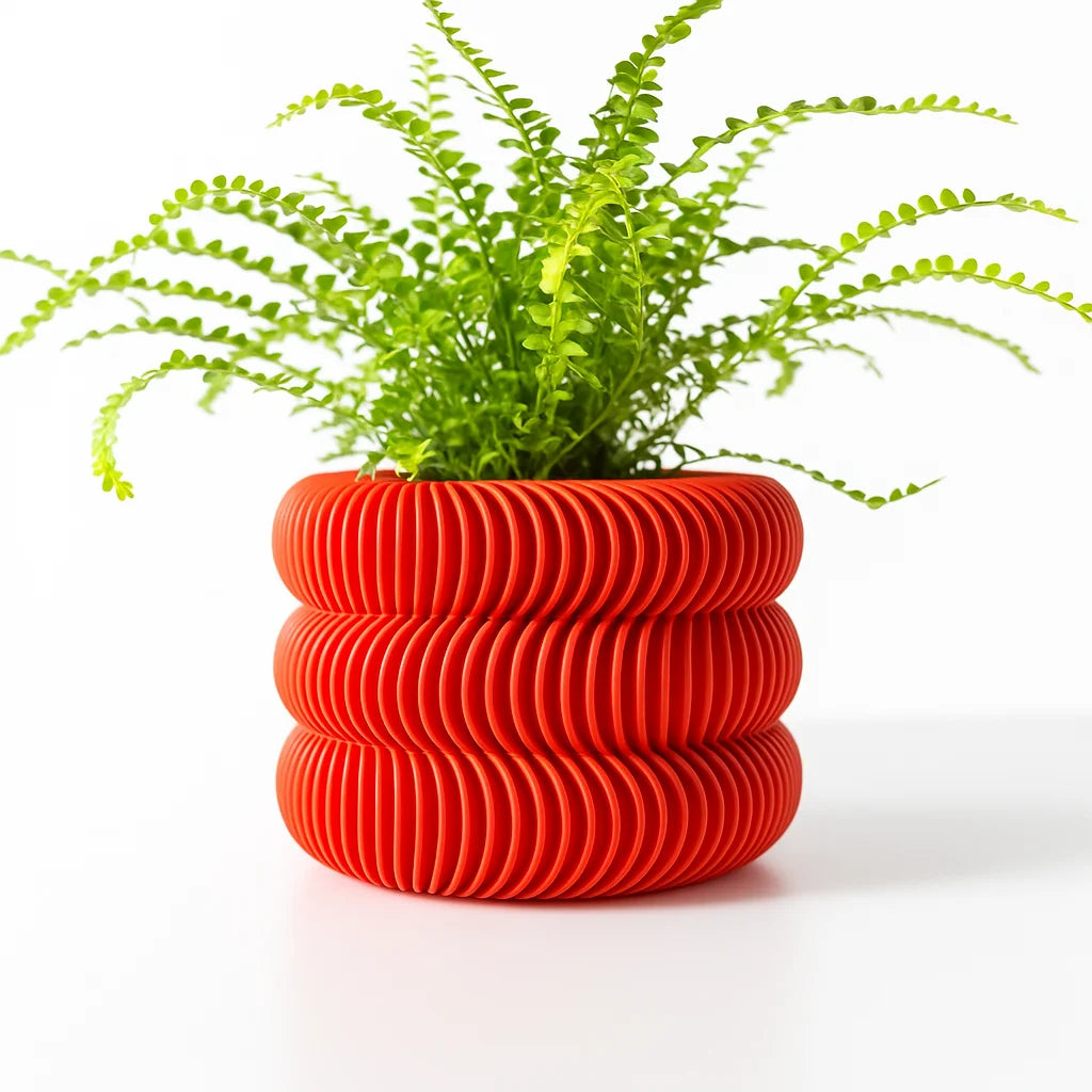 Modern Minimalist 3D Printed Plant Pot – Biodegradable Flower Planter for Home Decor, Eco-Friendly Sustainable Gift (Maro)
