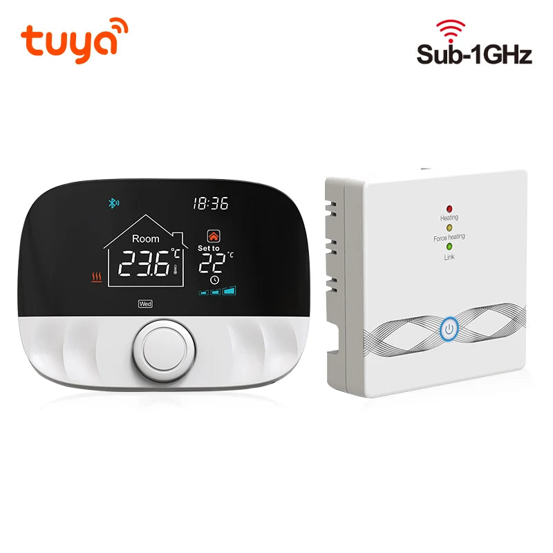 Tuya Smart Home Wifi Wireless Thermostats For Gas Boiler Tuya Battery Wifi Heating Thermostat Room RF Smart Life  Alexa Google
