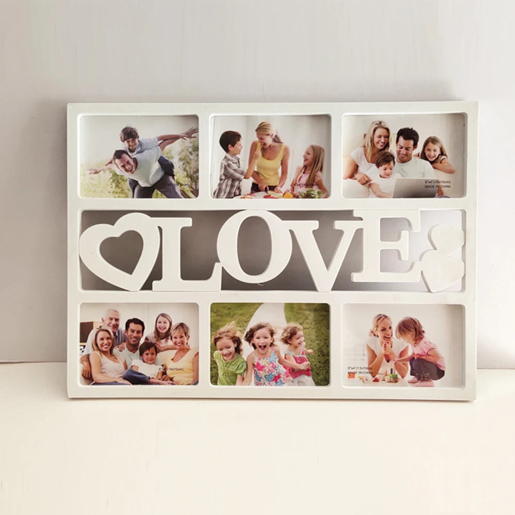 Retro Style Collage Photo Frame Plastic Square Shape Picture Frames 10x15Cm LOVE photos Frame for Wall Home Decor Eco Friendly