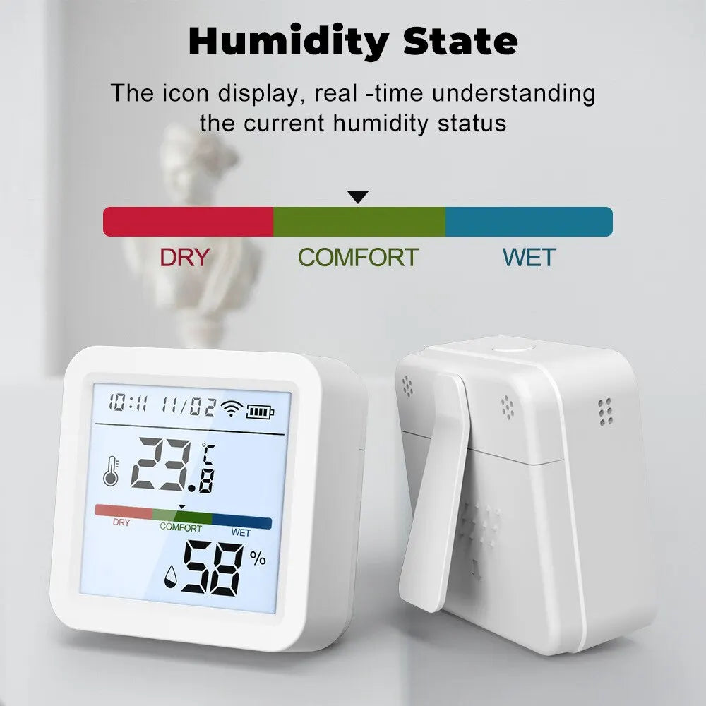WiFi Temperature Humidity Sensor Tuya Smart Life App Backlight Hygrometer Thermometer Sensor Support Alexa Google Home Assistant