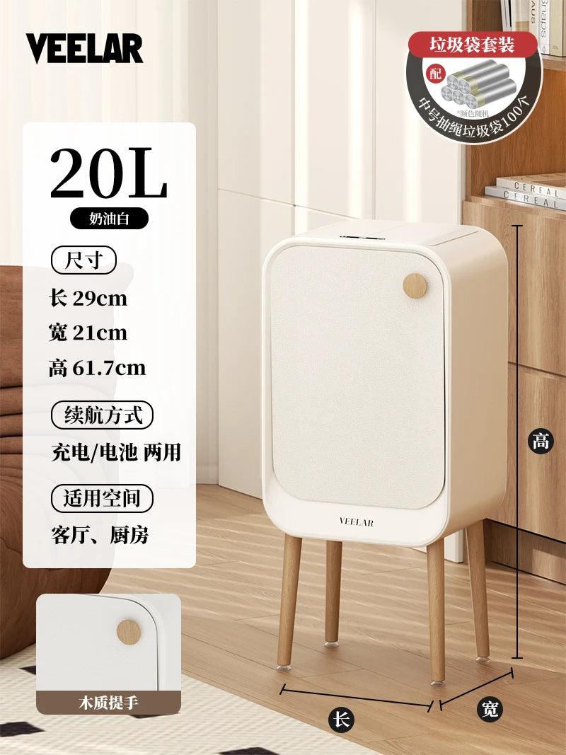 Luxury Smart Sensor Trash Can - Touchless Kitchen Tall Trash Bin Living Room Bedroom Wastebasket Garbage Storage Bin