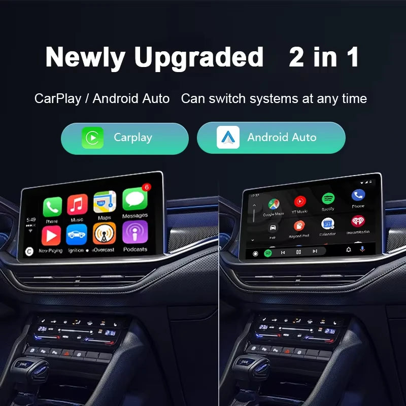 2in1 Wireless Carplay apple Android Auto 2025 Adapter,Plug & Play Fits Cars From 99% And IPhone IOS 10+ & Android 11+ - K5