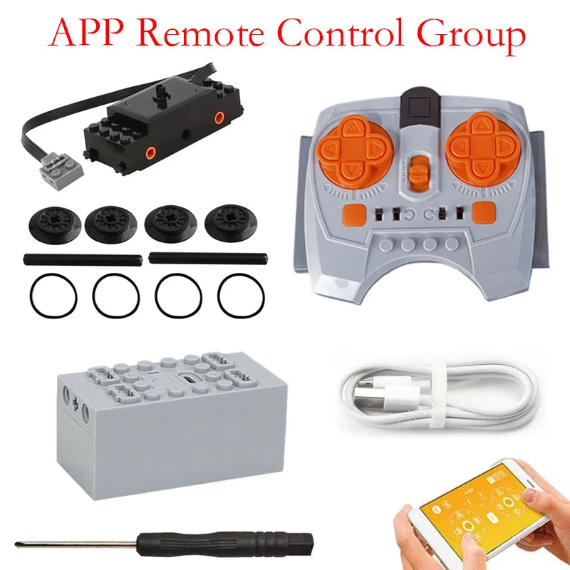 Train Track Motor High-Tech 2.4G Bluetooth APP Module RC DIY Building Blocks MOC PF Power Function Upgrade XL-M-Servo Motor DIY