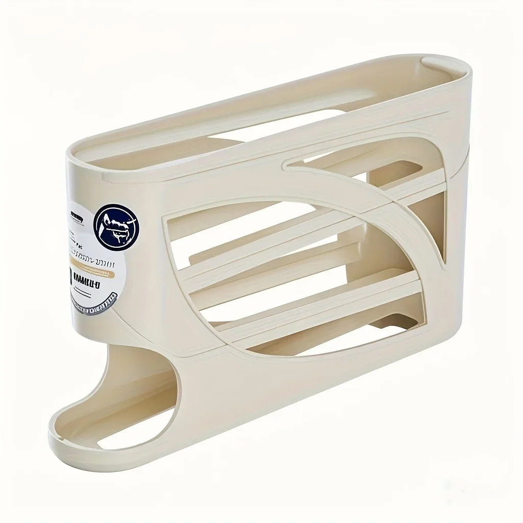 3-Tier Rolling Egg Storage Container for Refrigerator - Holds 24 Eggs, Large Capacity Kitchen & Fridge Storage Supplies