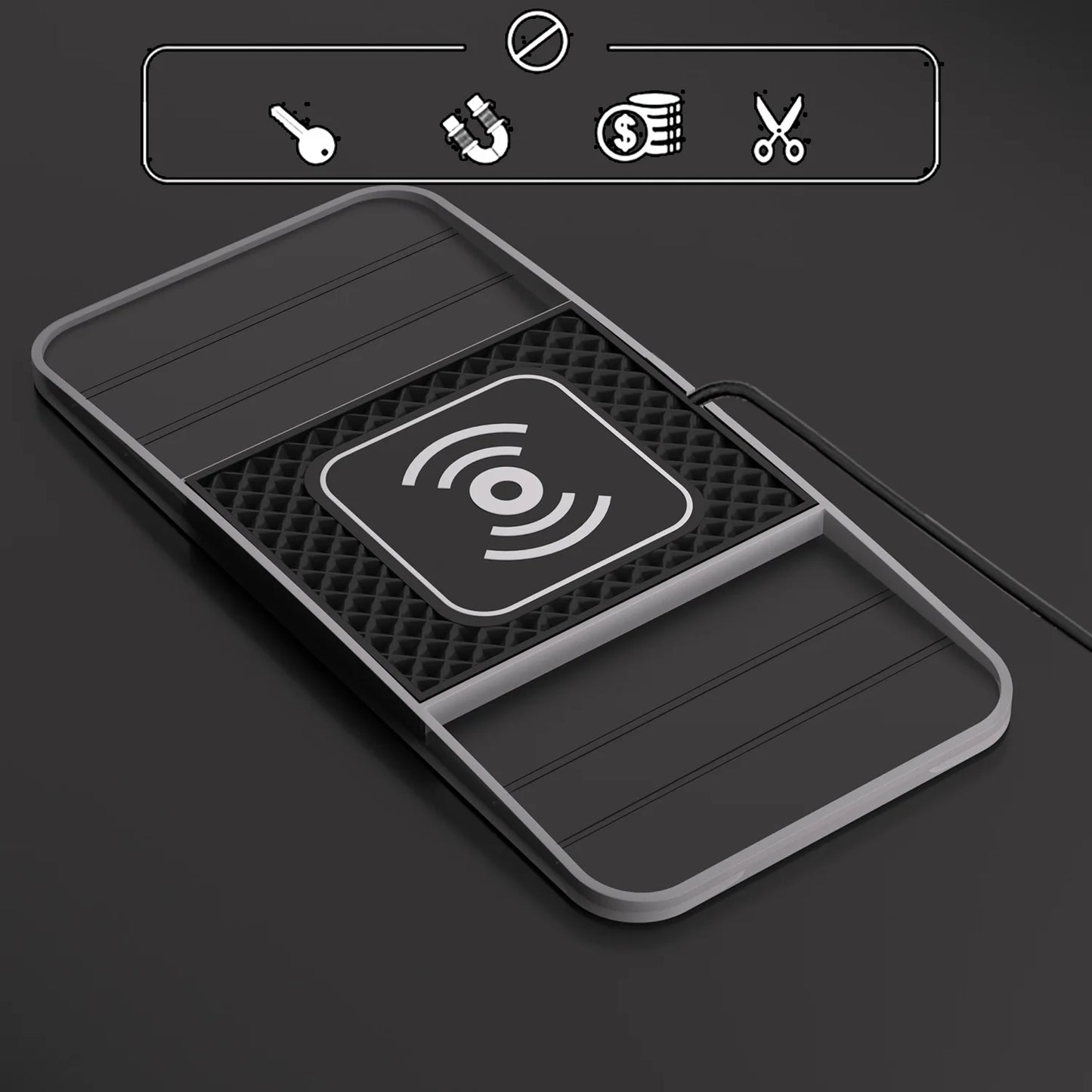 30W RGB Light Car Wireless Charger Pad for iPhone 15 14 13 12 11 Samsung S23 S22 Xiaomi Fast Wireless USB-A Phone Charging Pad