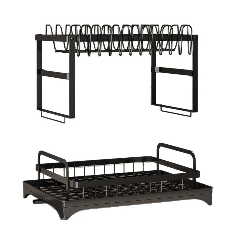 New Kitchen Dish Rack Drain Rack Storage Rack Countertop Dishes and Chopsticks Rack with Cup Dish Knife Holder