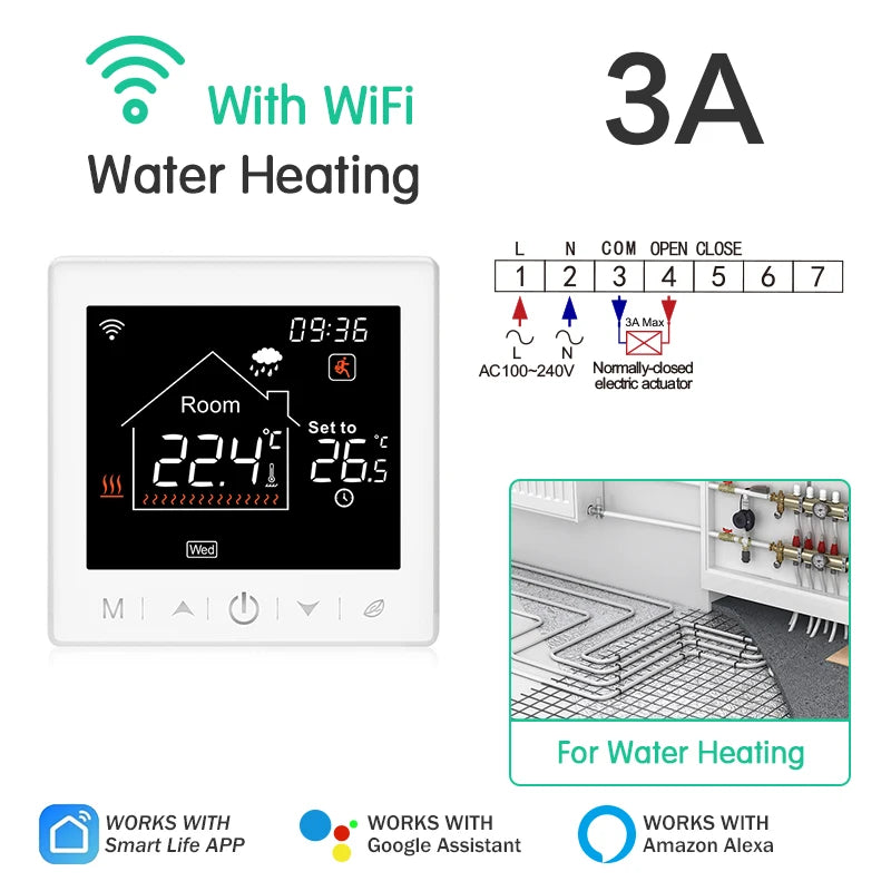 Tuya Thermostat WiFi Electric/Water/Gas Boiler Warm Floor Heating Temperature Controller Smart Thermoregulator Alexa Google