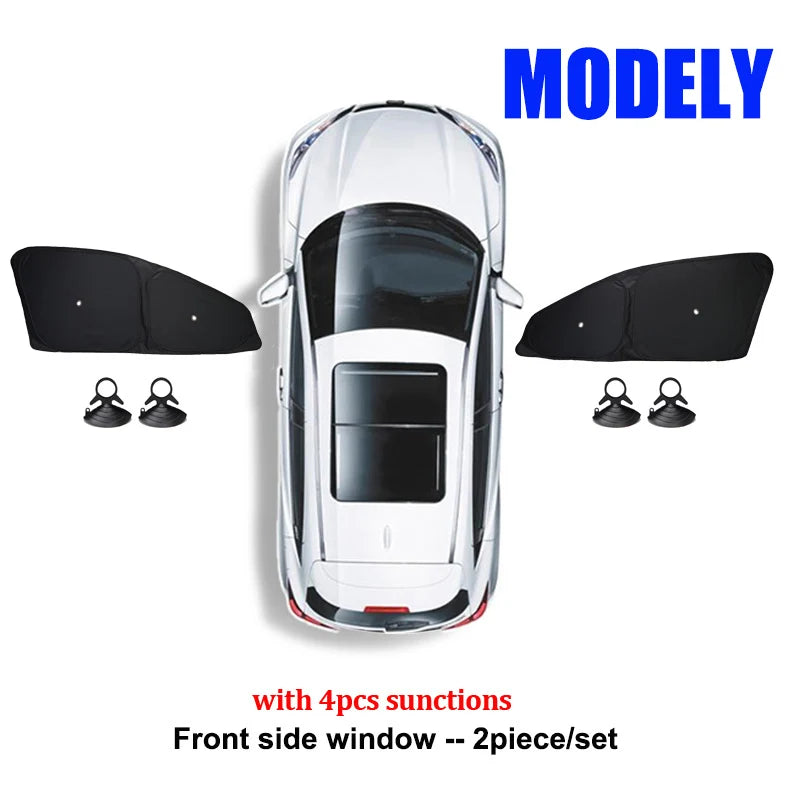 for Tesla Model 3 Y Juniper Highland 2025-2021 2026 Car Side Window Sunshade with Suction Cups Front Rear Windshield Privacy