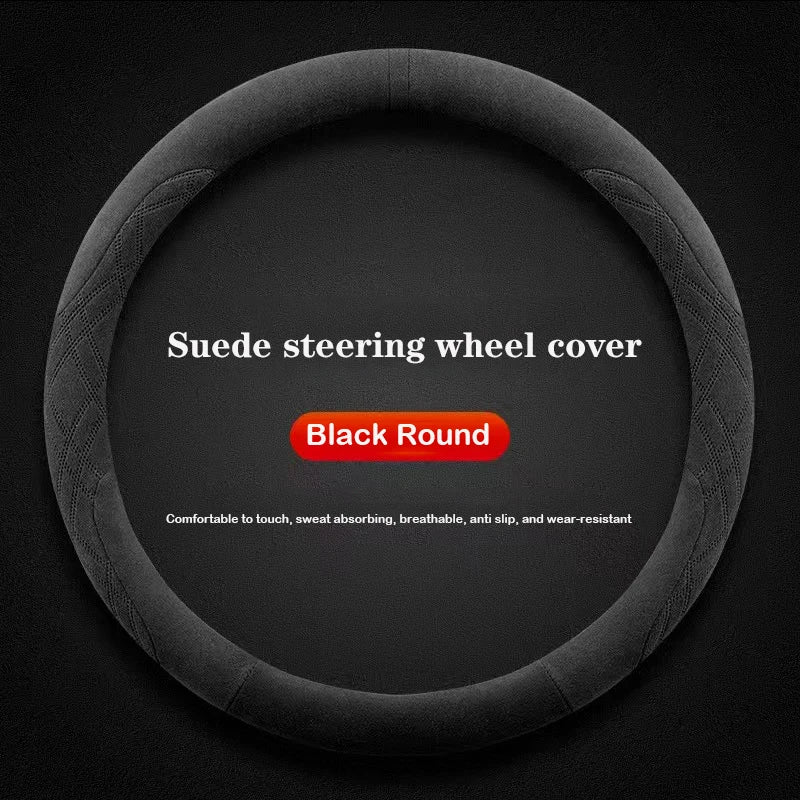 Suede Leather Car Steering Wheel Cover for Smart forfour Smart 1 3 5 2015 - 2025 Auto Accessories