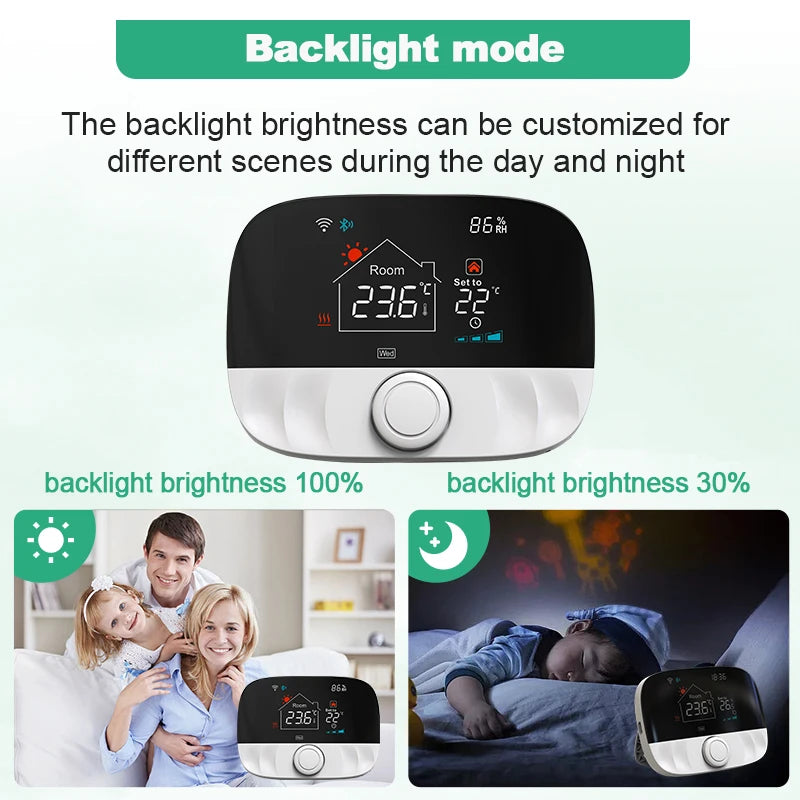 Tuya Smart Home Wifi Wireless Thermostats For Gas Boiler Tuya Battery Wifi Heating Thermostat Room RF Smart Life  Alexa Google