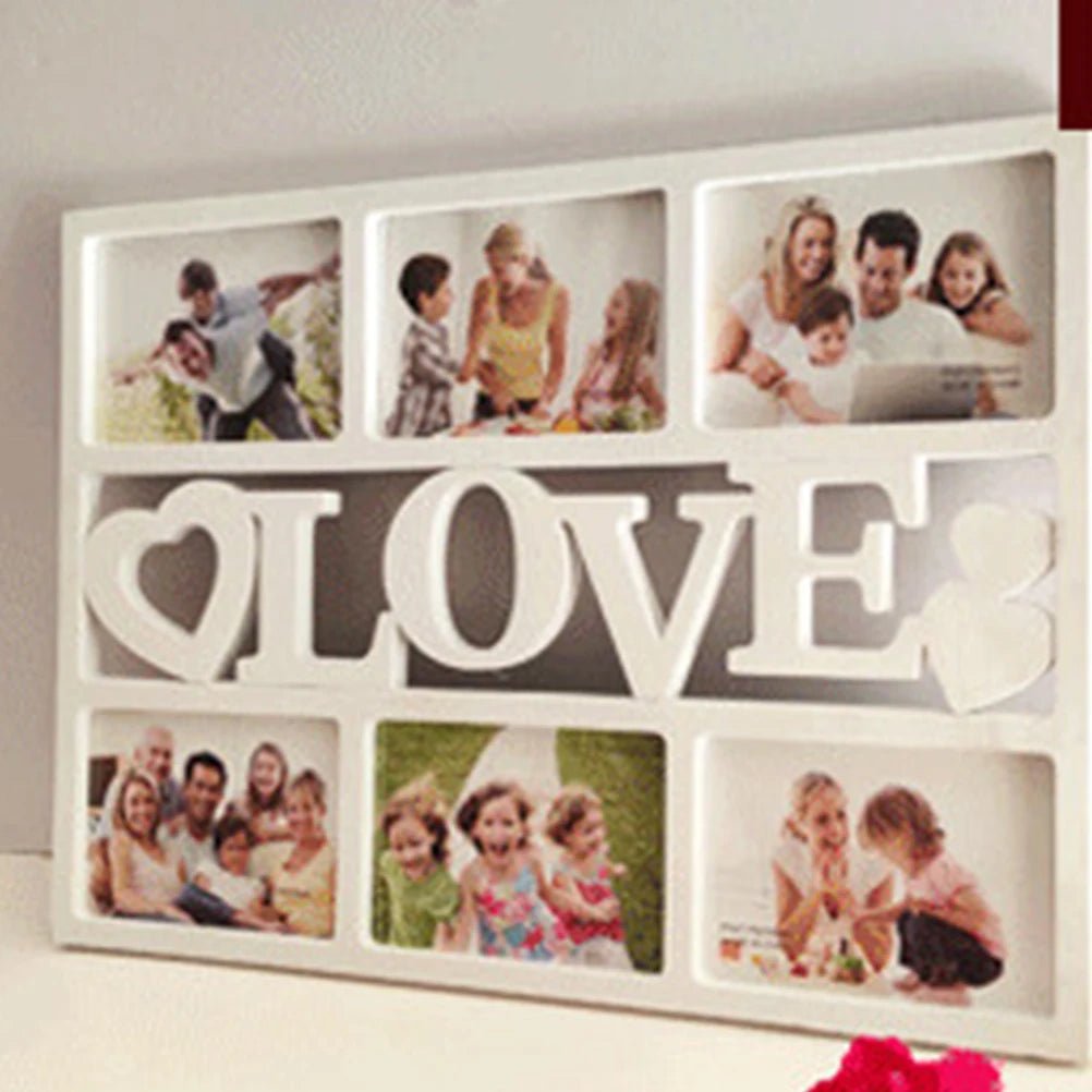 Retro Style Collage Photo Frame Plastic Square Shape Picture Frames 10x15Cm LOVE photos Frame for Wall Home Decor Eco Friendly