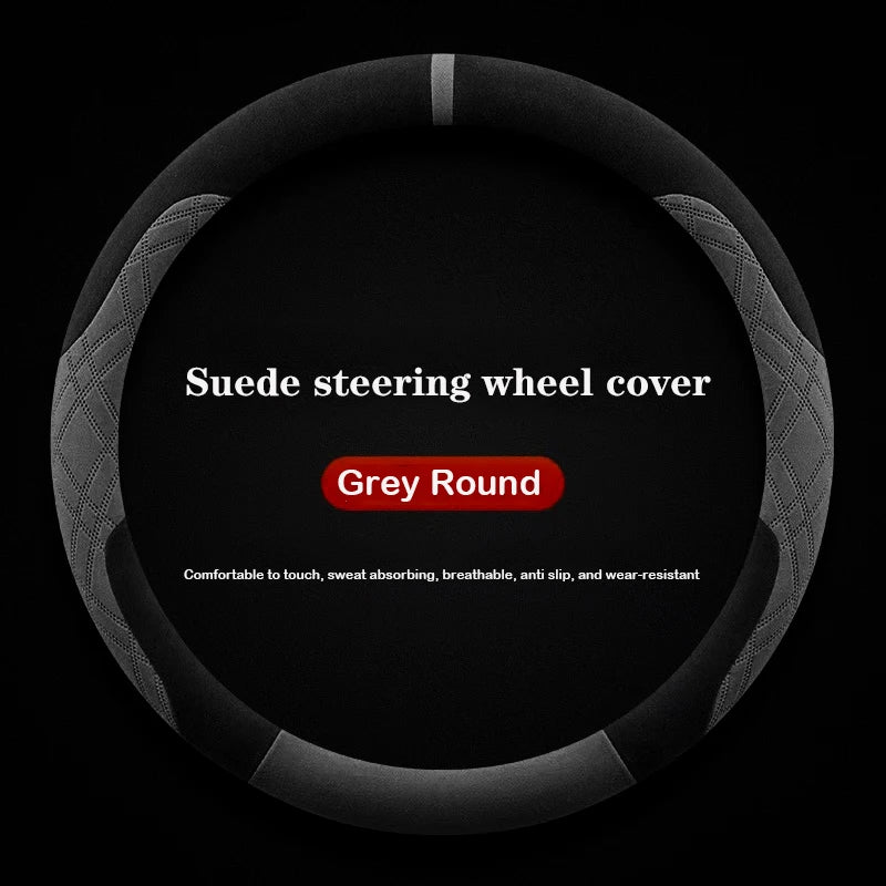 Suede Leather Car Steering Wheel Cover for Smart forfour Smart 1 3 5 2015 - 2025 Auto Accessories