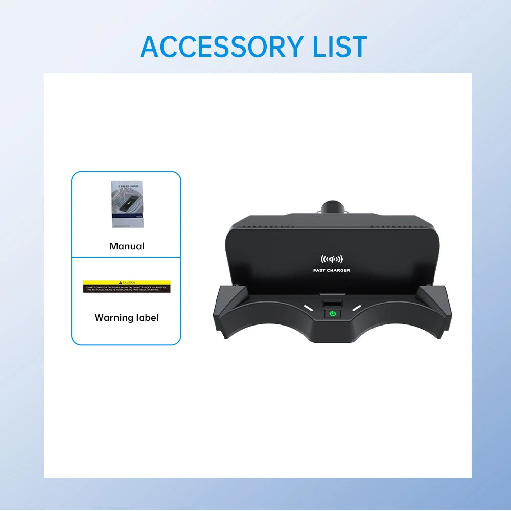 Wireless charging For BMW X1 F48 F49 X2 F39 2016-2019 15W phone charger mobile holder fast charger car accessories