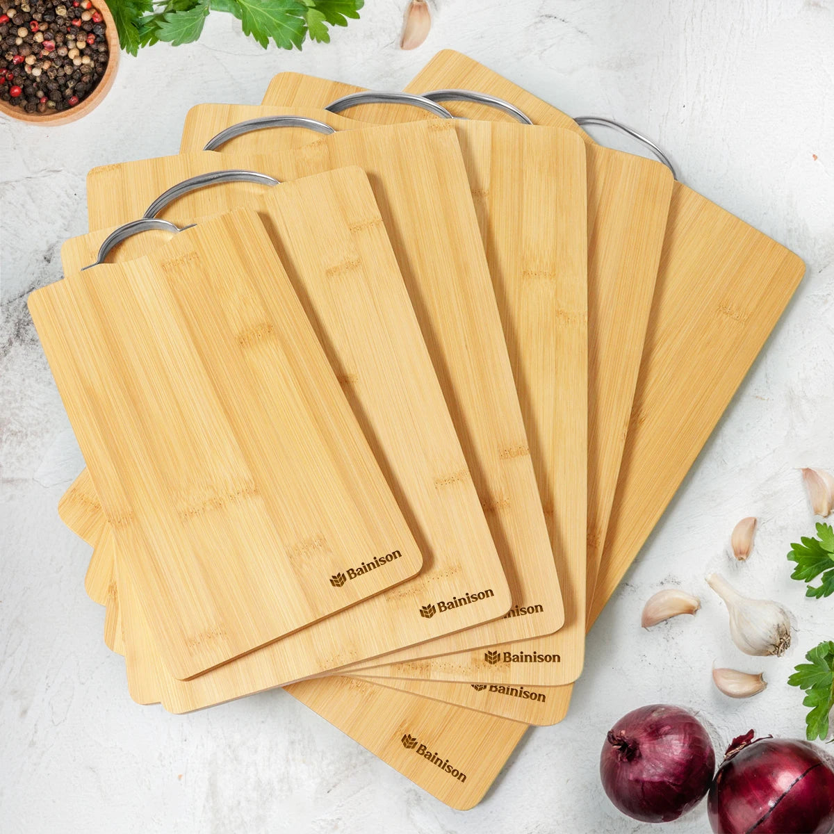 Bainison Creative Design Eco-Friendly Bamboo Cutting Board - Outdoor Cutting Board for Fish Meat Herbs (Foldable)