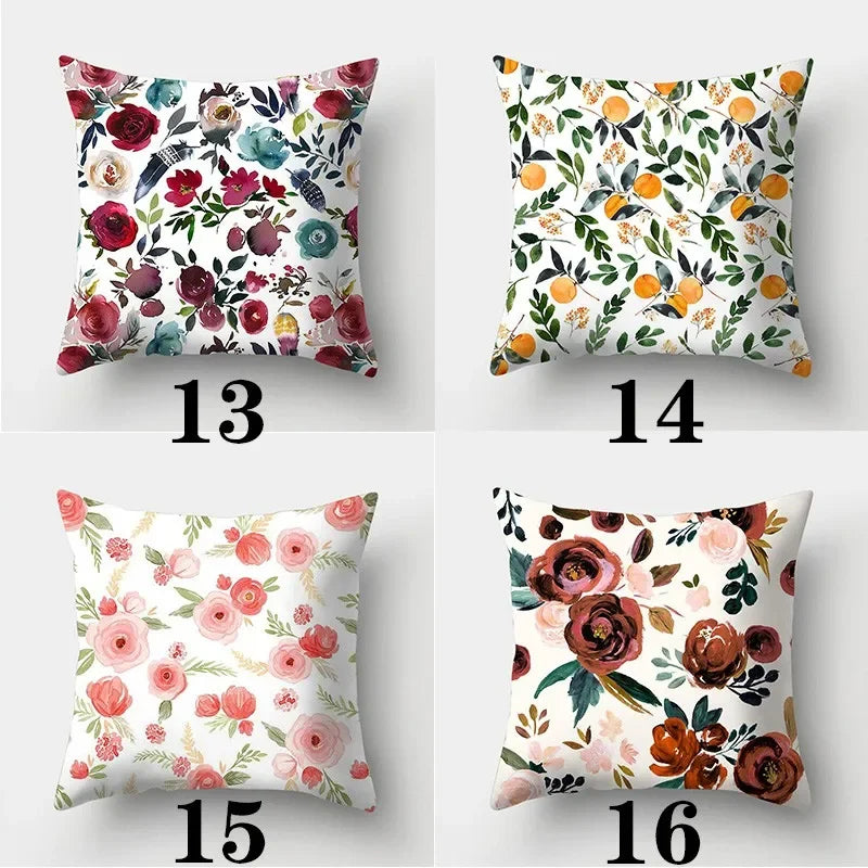 Fresh Style Pillowcase 45cmX45cm Square Sofa Pillow Cover Pretty Flowers Cushion