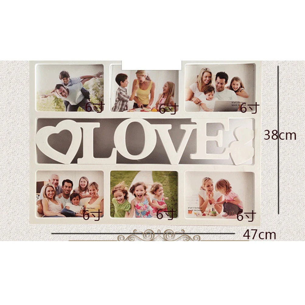 Retro Style Collage Photo Frame Plastic Square Shape Picture Frames 10x15Cm LOVE photos Frame for Wall Home Decor Eco Friendly