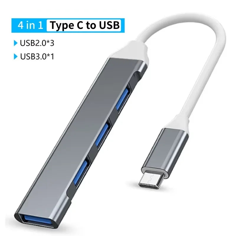 5 Ports USB C Hub to 4K HDMI-Compatible USB 3.0 2.0 HUB Type C Charging PD 100W RJ45 100M Docking for Macbook Notebook Computer