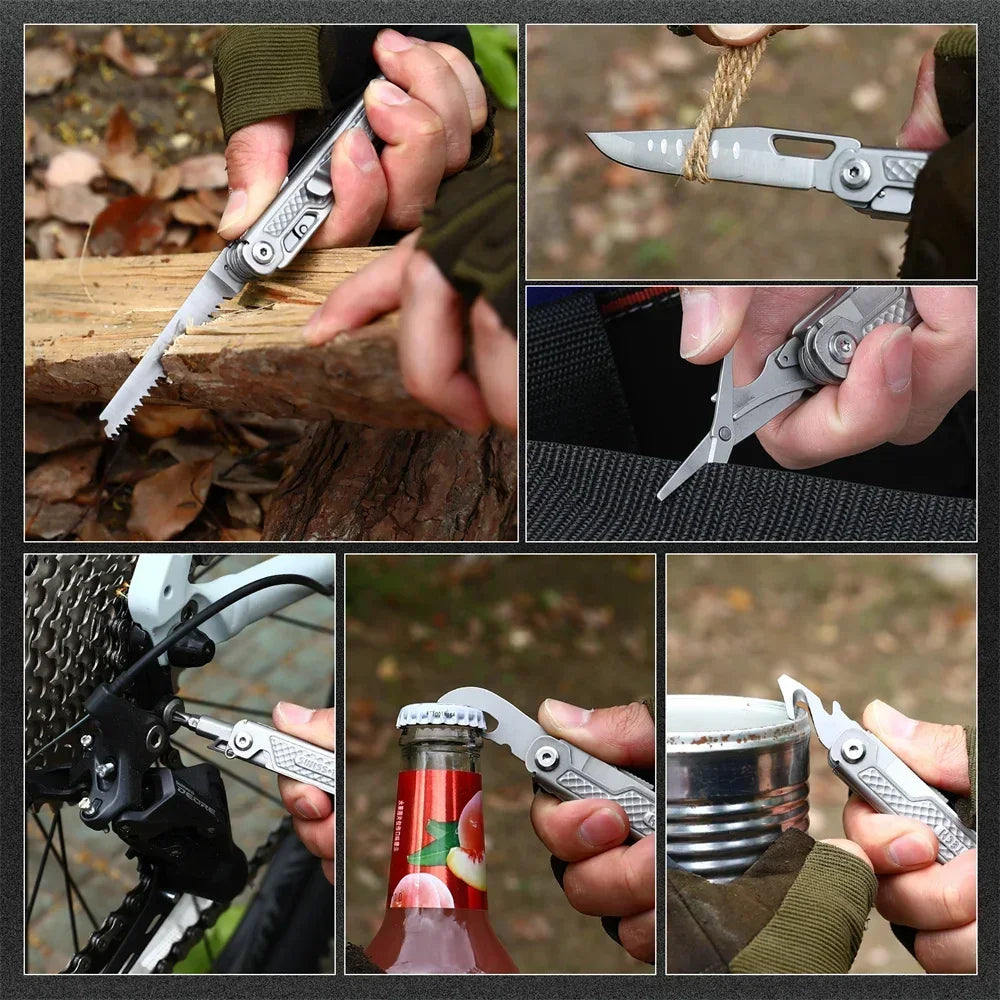 SWISS TECH 11 in 1 Mini Multitool Knife with Clip Folding EDC Outdoor Camping Survival Tools Scissors Screwdriver 2025 New
