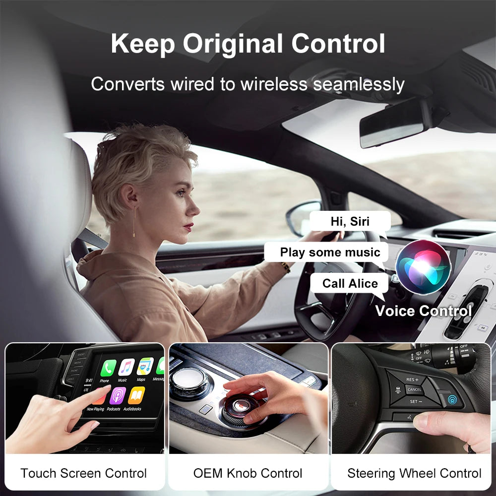 LEXXSON Dual Interface Wireless CarPlay Android Auto Wireless USB TYPE-C Adapter Smart Mini Box Plug Fast Connect Universal