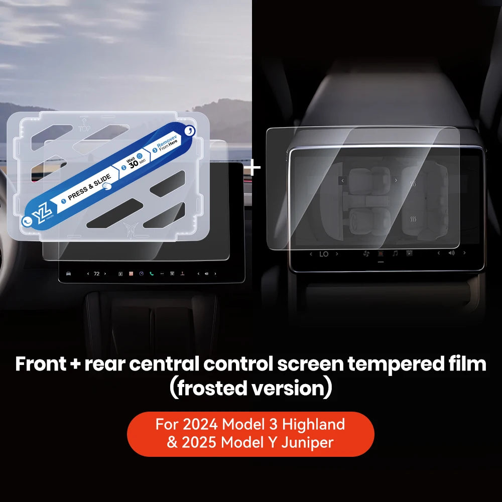 YZ For Tesla Model 3 Y Highland 2025 2026 Tempered Glass Film Protector Matte Glare HD Center Control Touch Screen protector