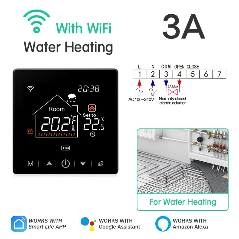 Tuya Thermostat WiFi Electric/Water/Gas Boiler Warm Floor Heating Temperature Controller Smart Thermoregulator Alexa Google